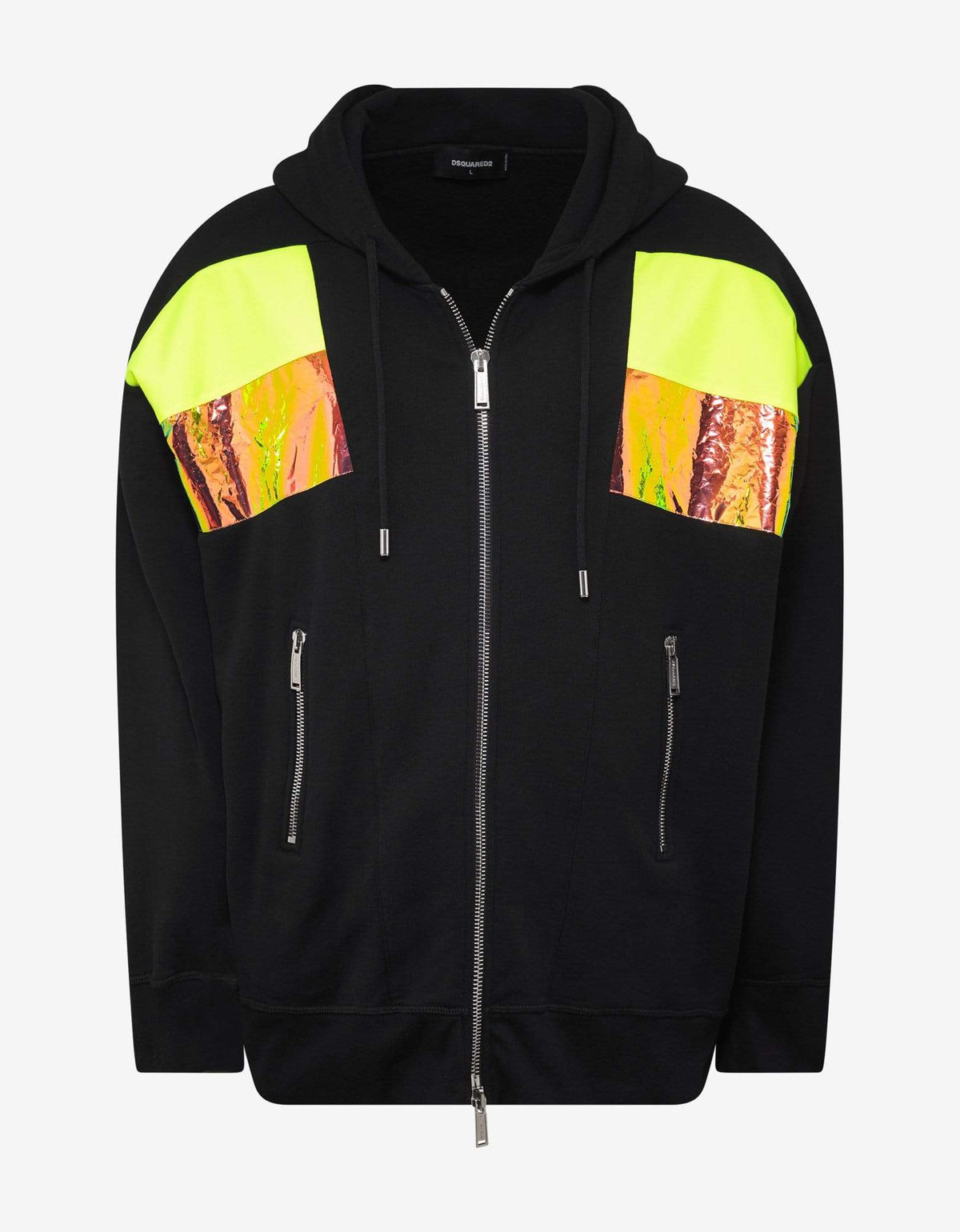 Dsquared2 Black Neon Panelled Hoodie