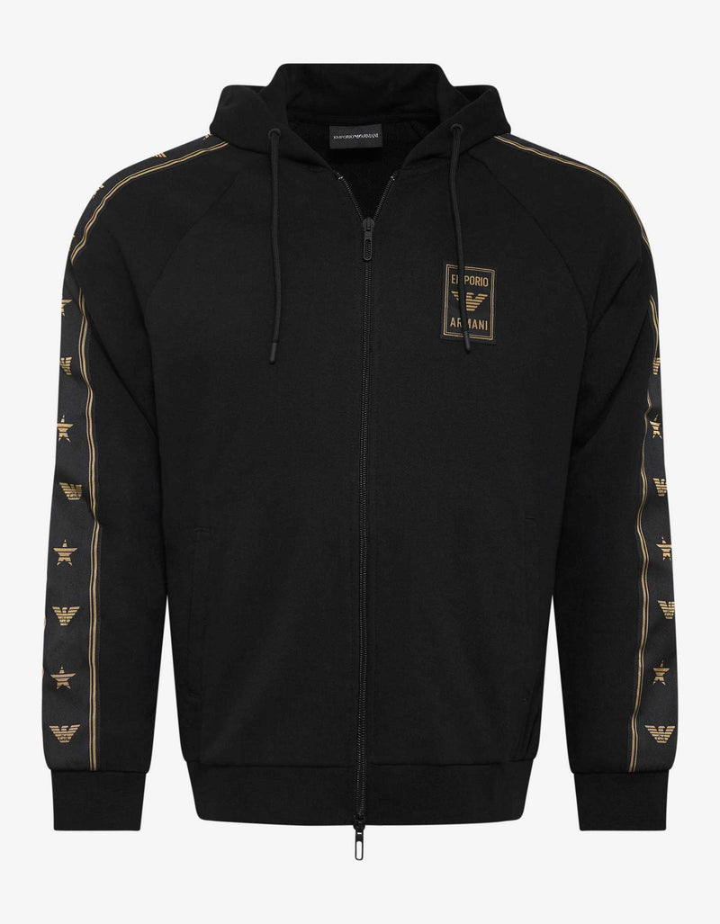 Emporio Armani Black Eagle Logo Tape Hoodie