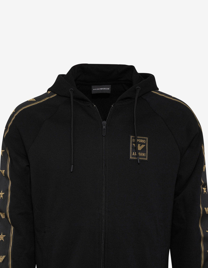 Emporio Armani Black Eagle Logo Tape Hoodie