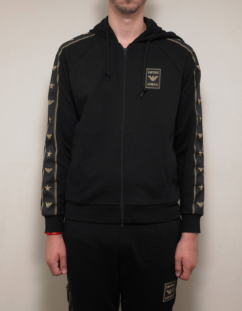 Emporio Armani Black Eagle Logo Tape Hoodie