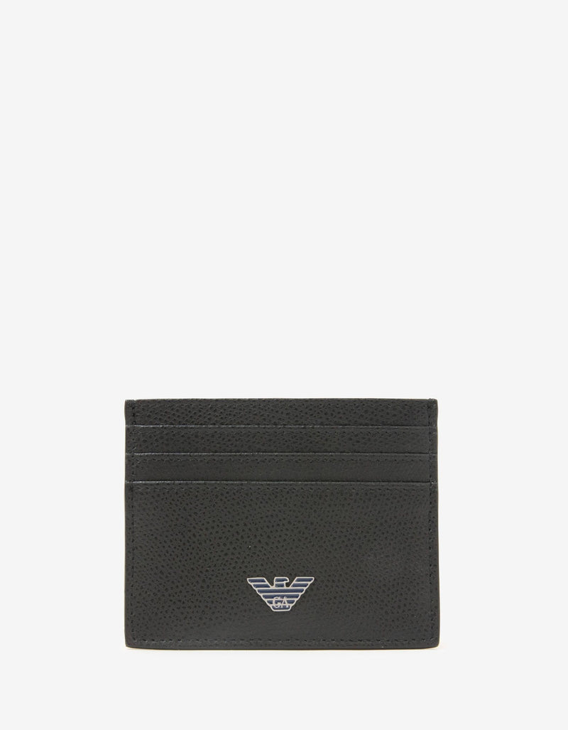 Emporio Armani Emporio Armani Black & Blue Leather Card Holder