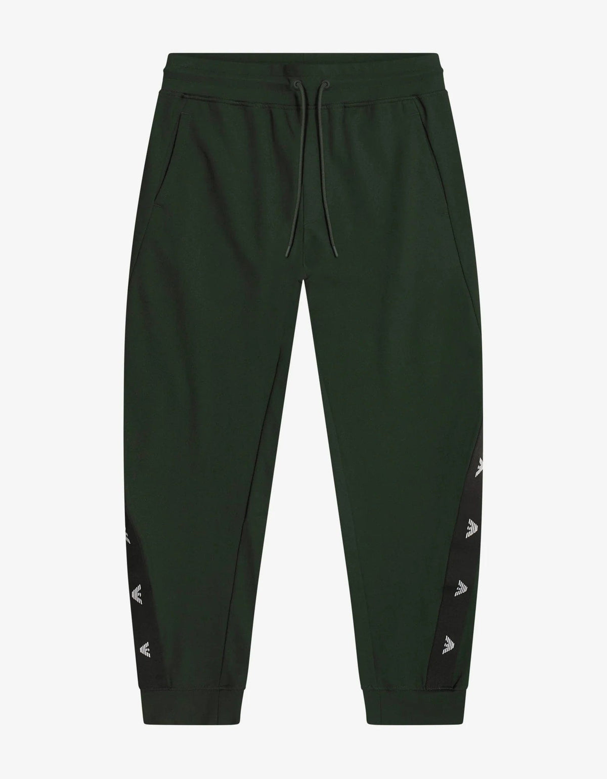 Emporio Armani Green Eagle Logo Tape Sweat Pants