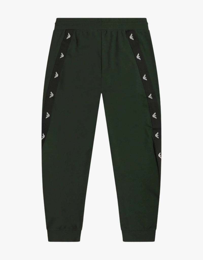 Emporio Armani Green Eagle Logo Tape Sweat Pants