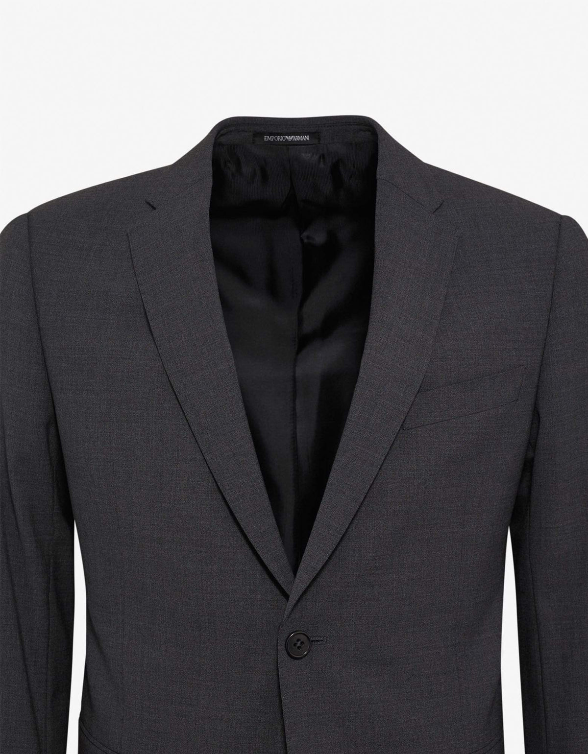 Emporio Armani Grey Wool-Blend Two-Button Suit