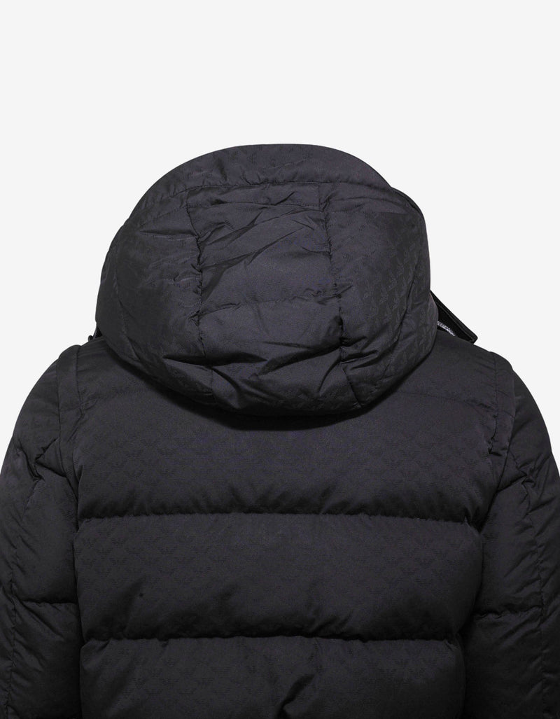 Emporio Armani Navy Blue Eagle Jacquard Down Jacket