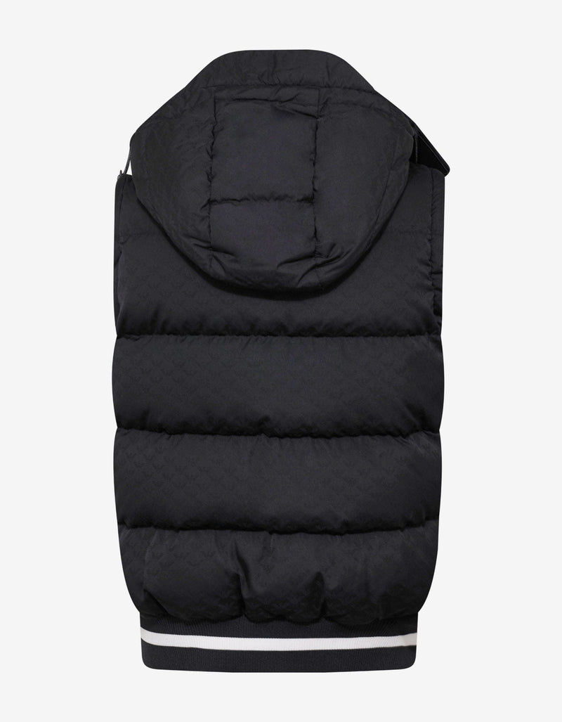 Emporio Armani Navy Blue Eagle Jacquard Down Jacket