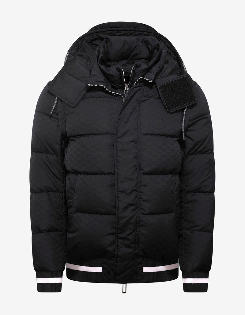 Emporio Armani Navy Blue Eagle Jacquard Down Jacket