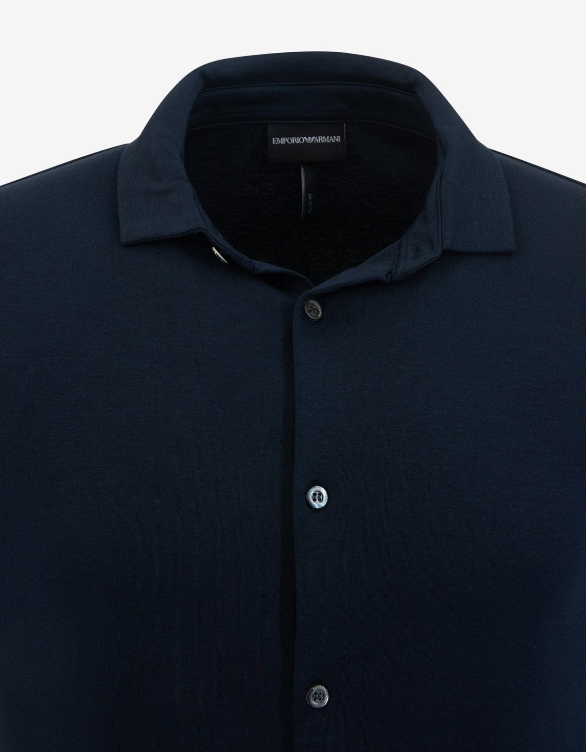 Emporio Armani Navy Blue Jersey Cotton Short Sleeve Shirt