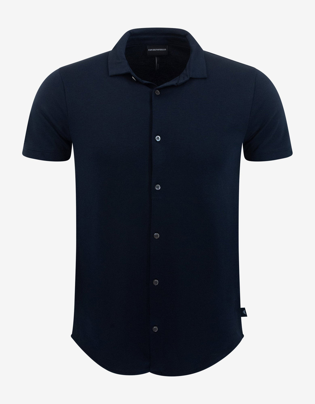 Emporio Armani Navy Blue Jersey Cotton Short Sleeve Shirt