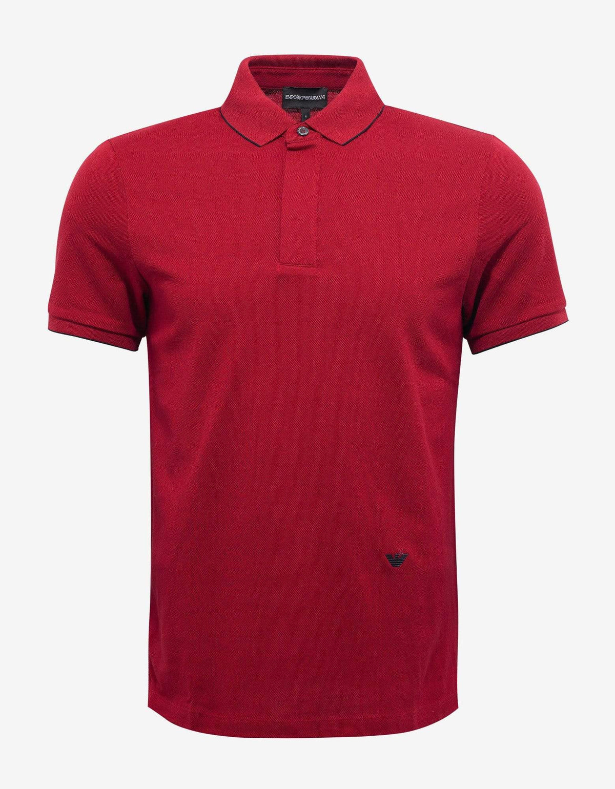 Emporio Armani Red Logo Embroidery Polo T-Shirt