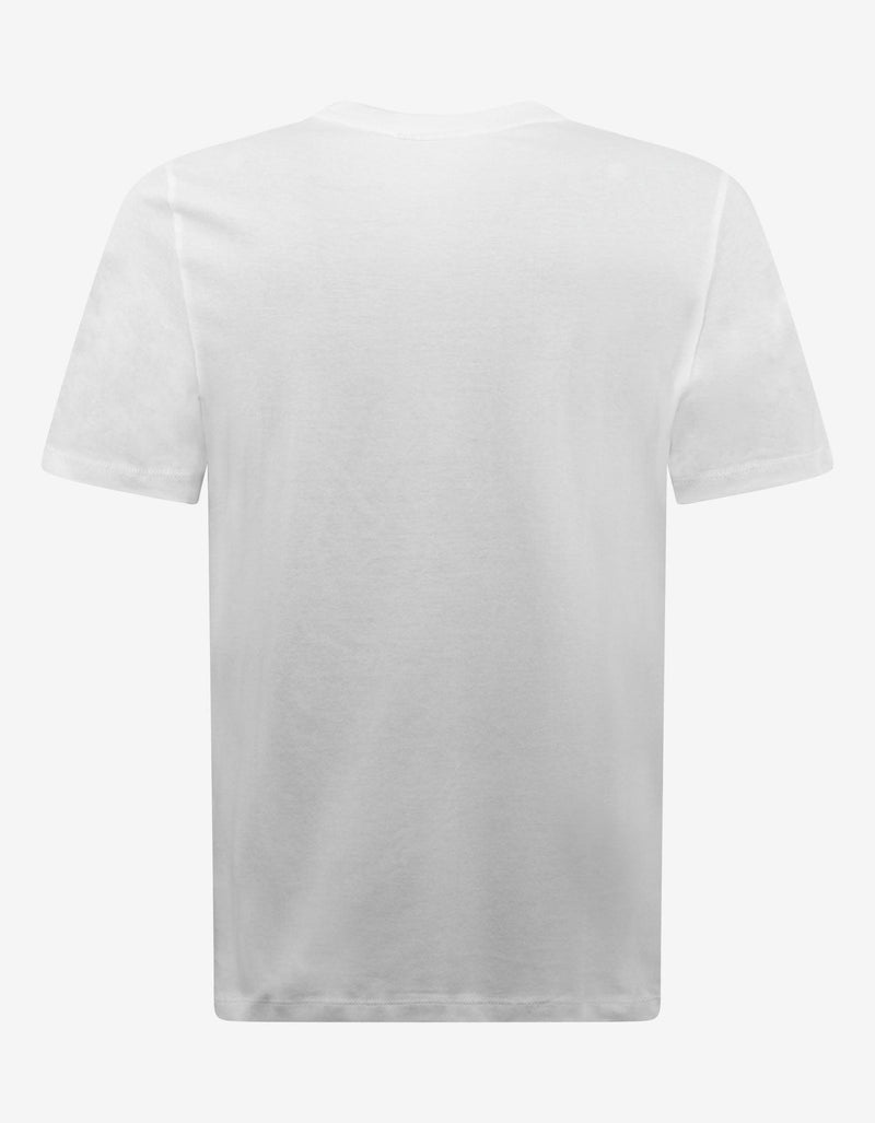 Emporio Armani White Felt Logo Panel T-Shirt