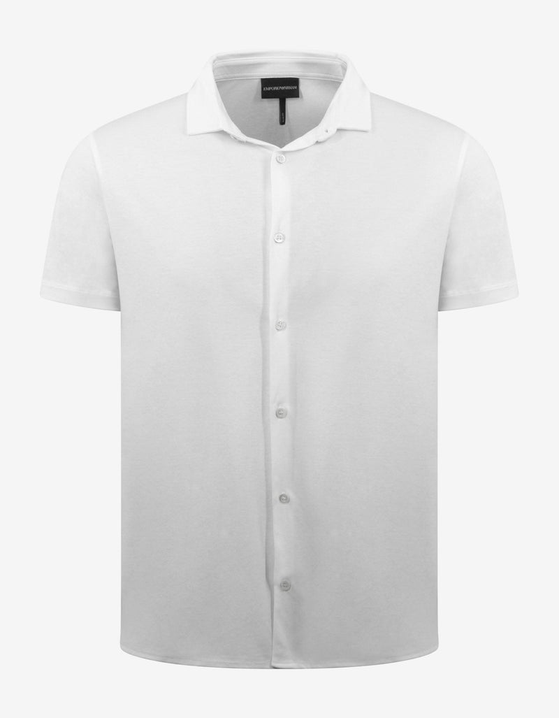 Emporio Armani White Jersey Cotton Short Sleeve Shirt