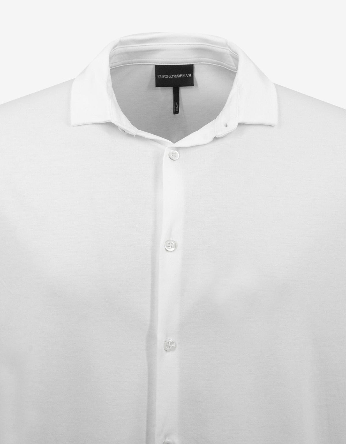 Emporio Armani White Jersey Cotton Short Sleeve Shirt