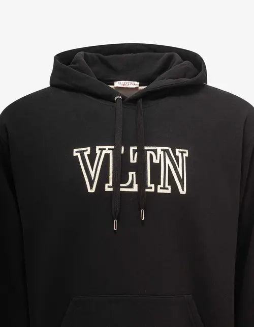 Black & White VLTN Embroidered Hoodie