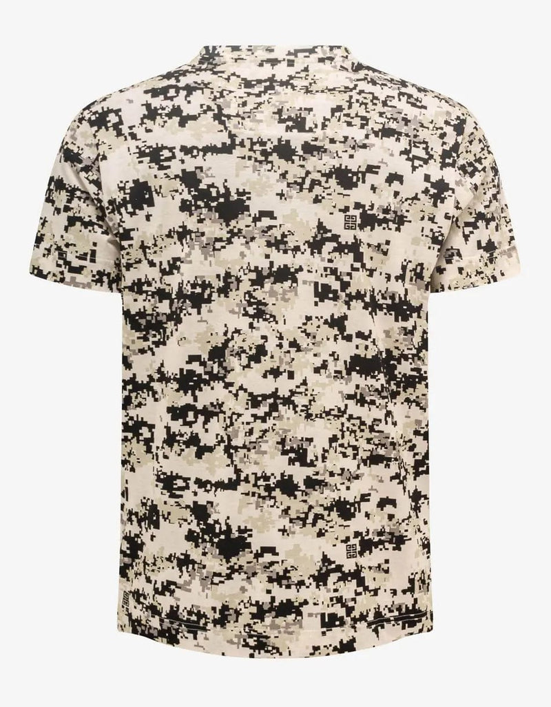 Givenchy Beige Camouflage Print T-Shirt