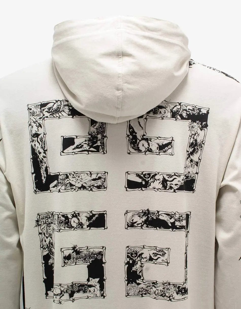 Givenchy Beige Gothic Print Oversized Hoodie