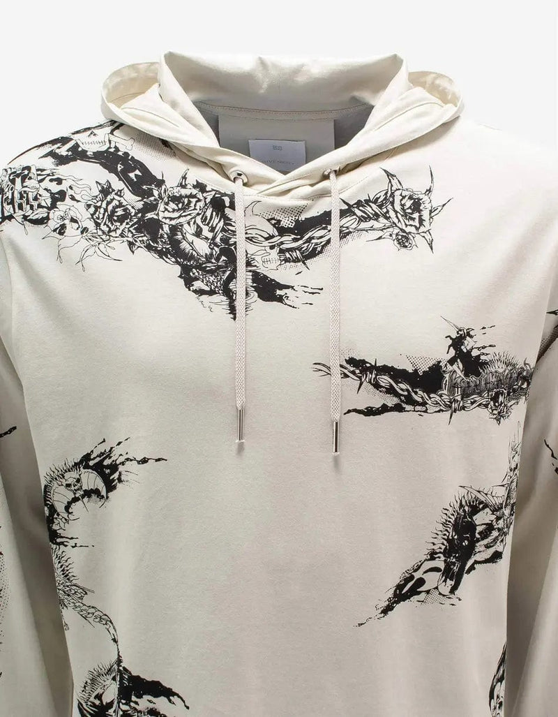 Givenchy Beige Gothic Print Oversized Hoodie