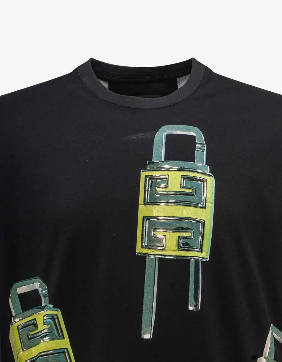 Givenchy Black 4G Padlock Print T-Shirt