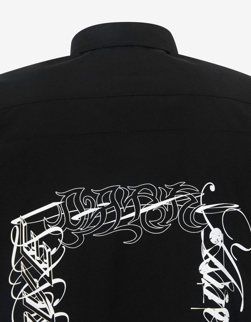 Givenchy Black Calligraphic Logo Print Shirt