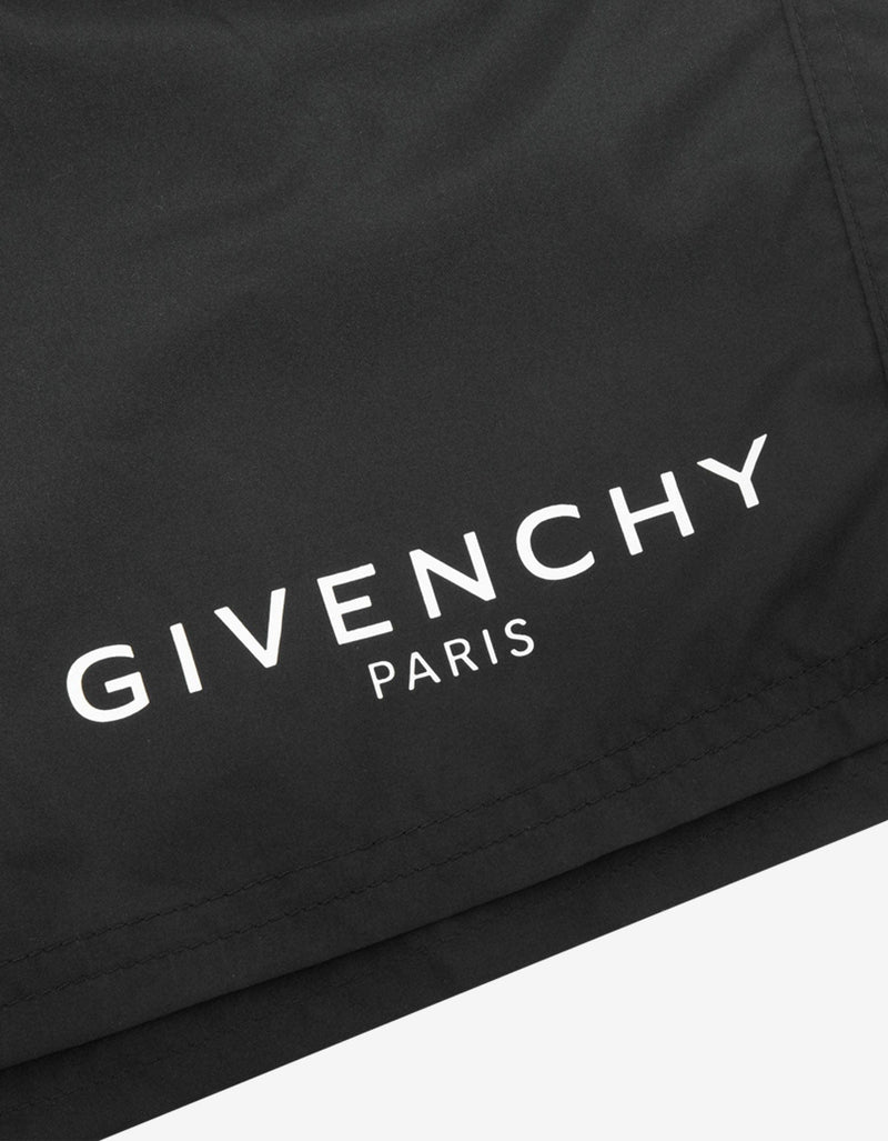 Givenchy Black Classic Logo Long-Length Swim Shorts