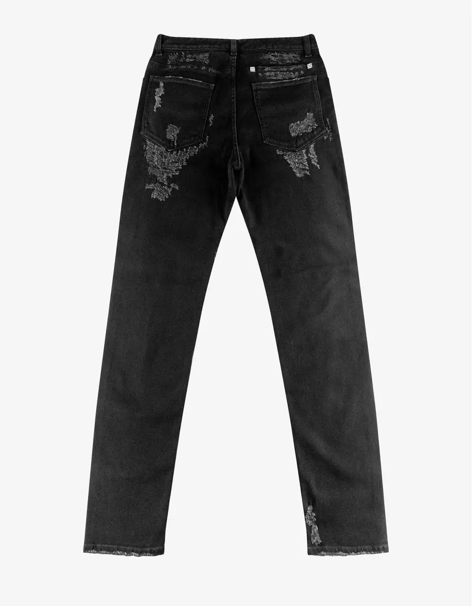 Givenchy Black Destroyed Denim Slim Jeans