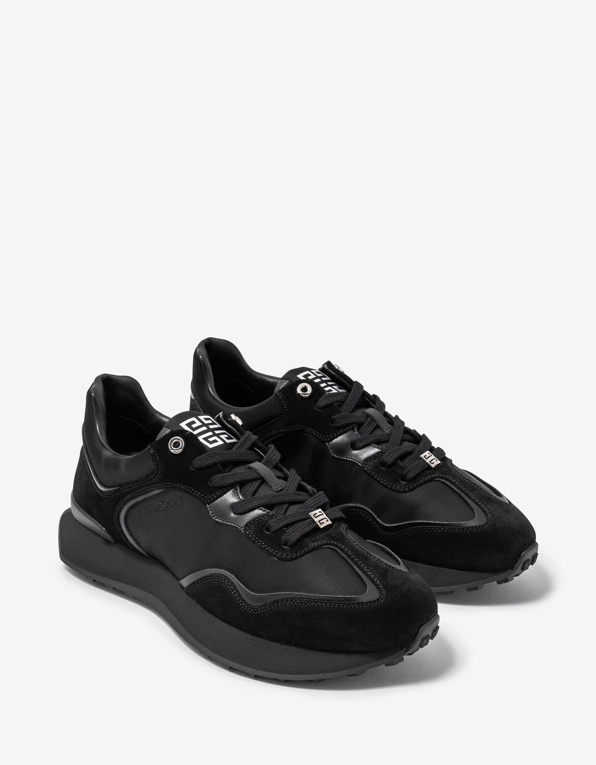 Givenchy Black Giv Runner Leather & Nylon Trainers