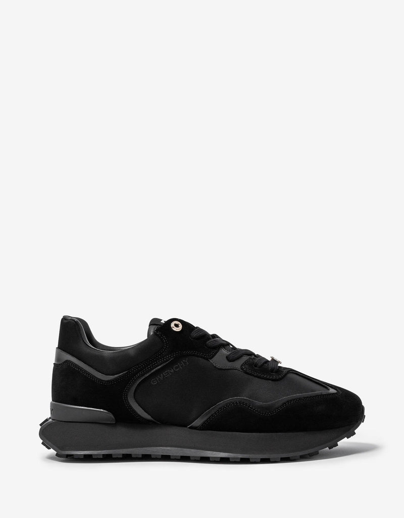 Givenchy Black Giv Runner Leather & Nylon Trainers