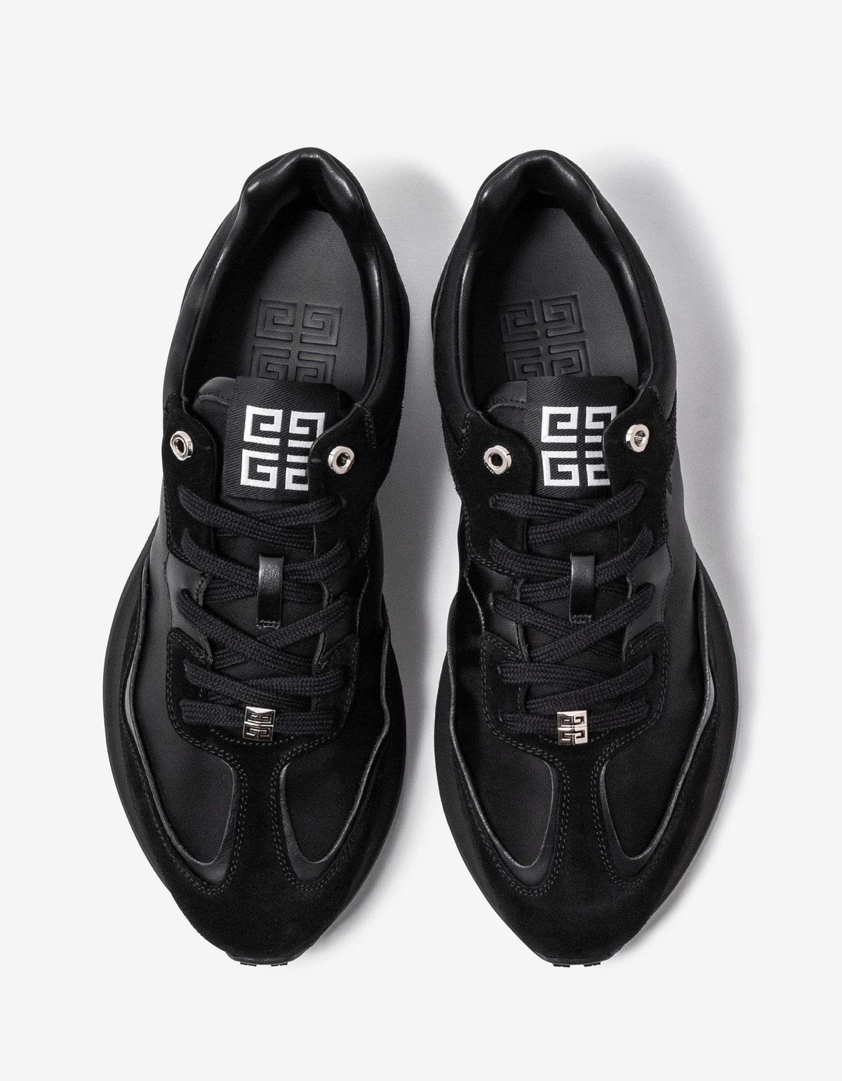 Givenchy Black Giv Runner Leather & Nylon Trainers