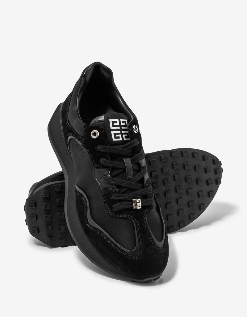 Givenchy Black Giv Runner Leather & Nylon Trainers