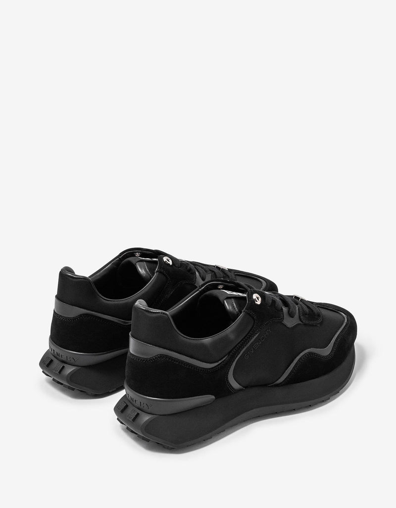 Givenchy Black Giv Runner Leather & Nylon Trainers