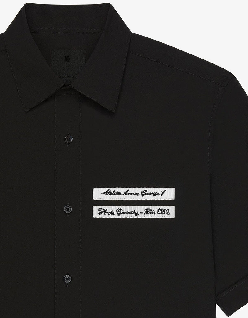 Givenchy Black Gros Grain Short Sleeve Shirt