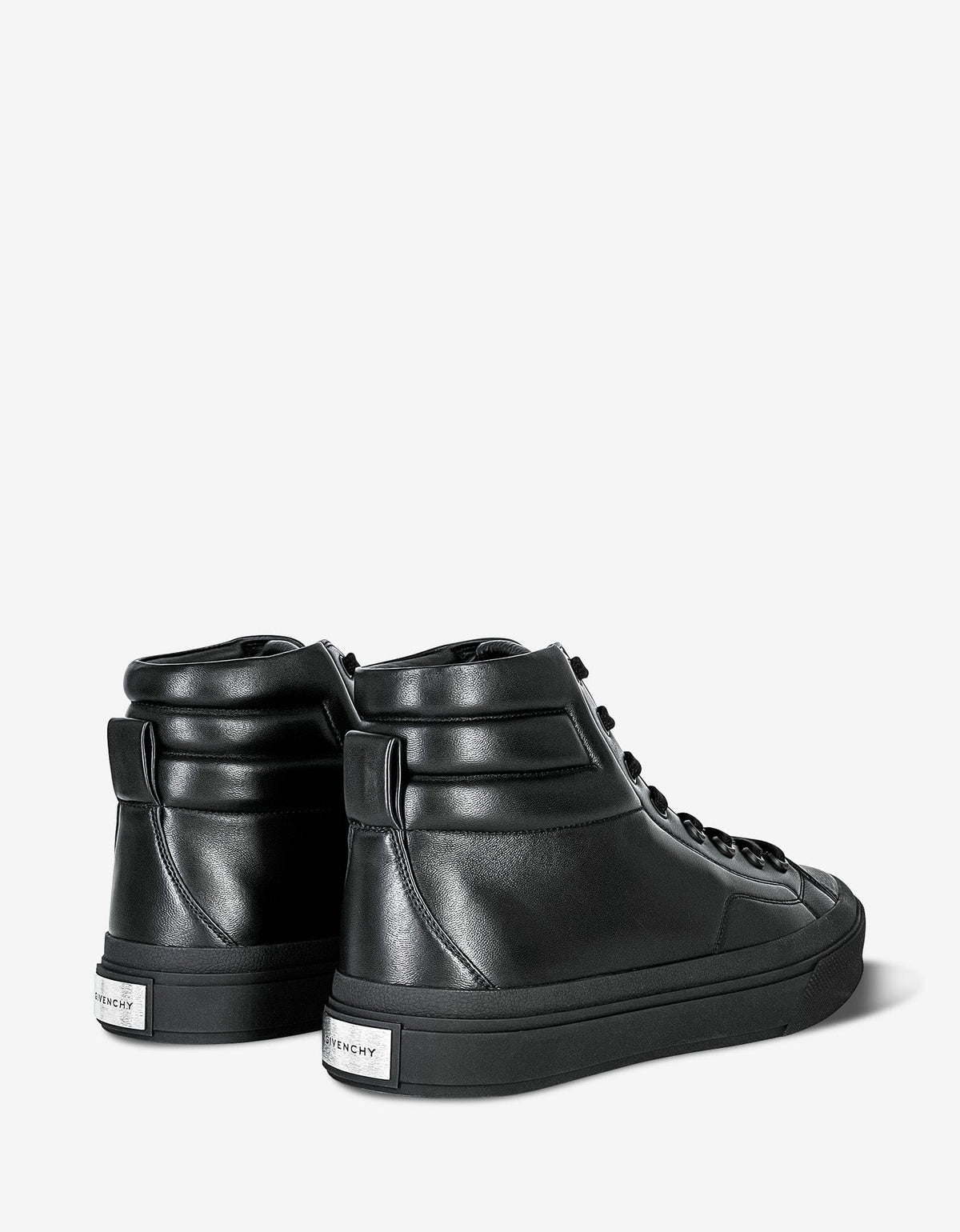 Givenchy Black Leather City High Top Trainers