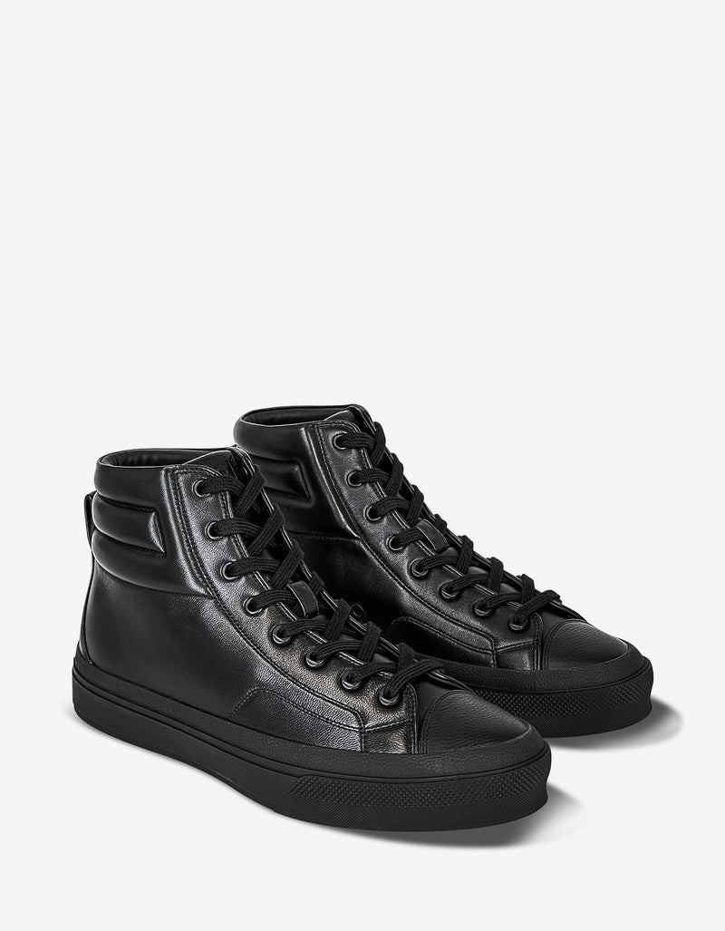 Givenchy Black Leather City High Top Trainers