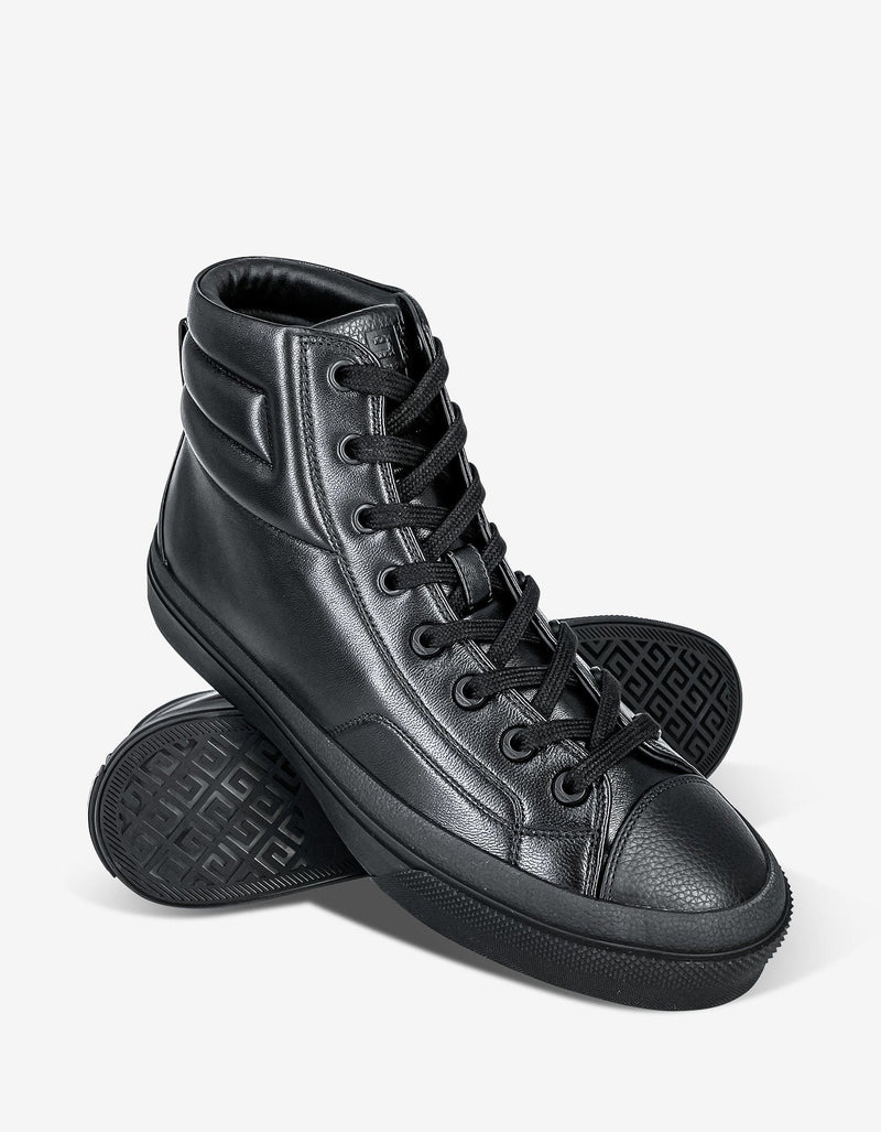 Givenchy Black Leather City High Top Trainers