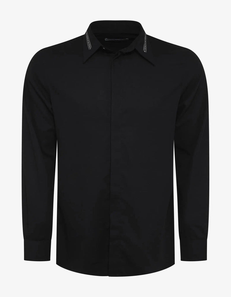 Givenchy Black Logo Collar Shirt