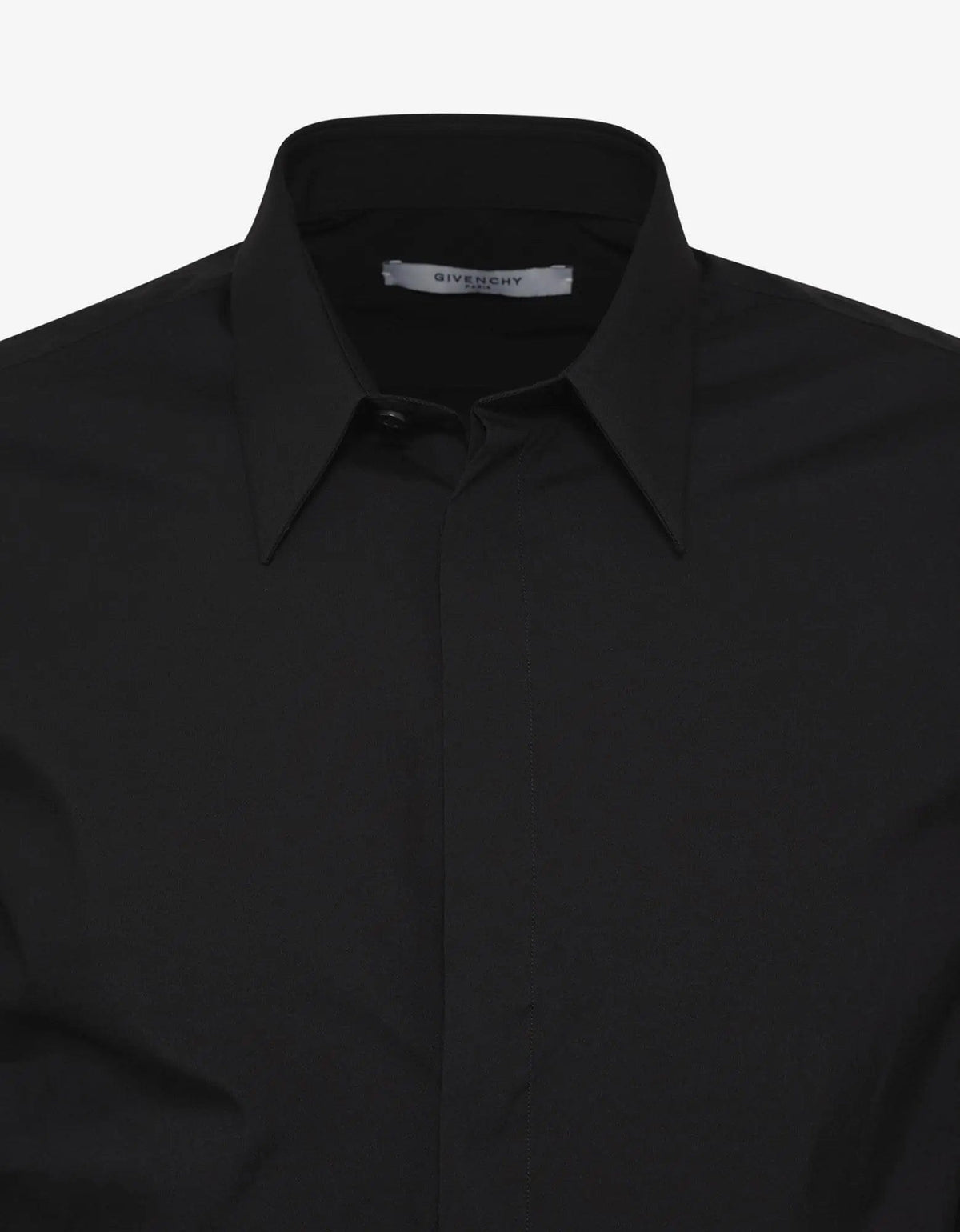 Givenchy Black Logo Signature Stretch-Cotton Shirt