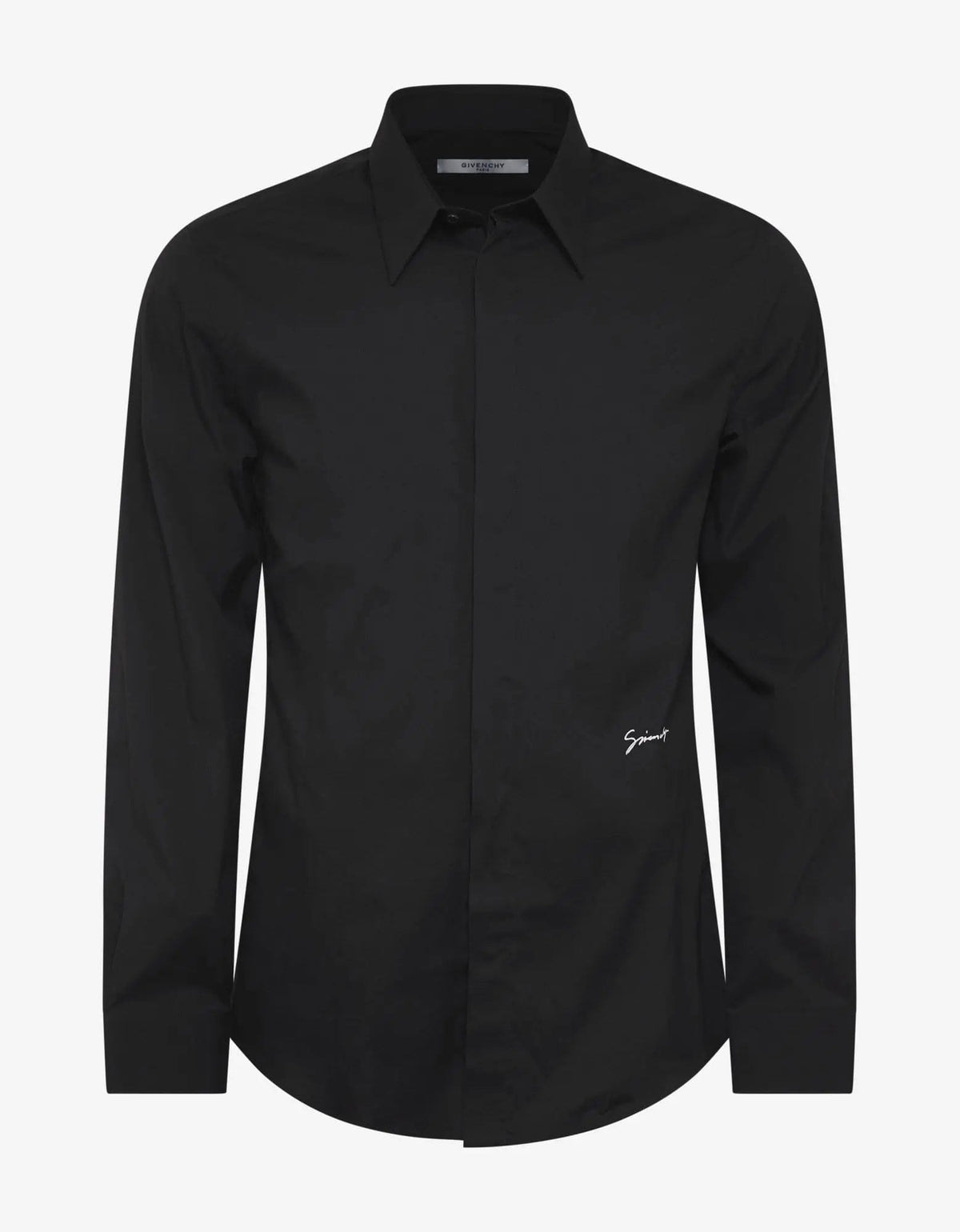 Givenchy Black Logo Signature Stretch-Cotton Shirt