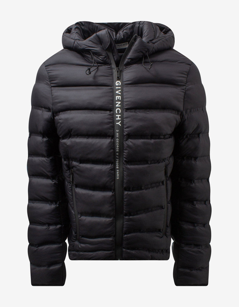 Givenchy Black Logo Tape Puffer Jacket