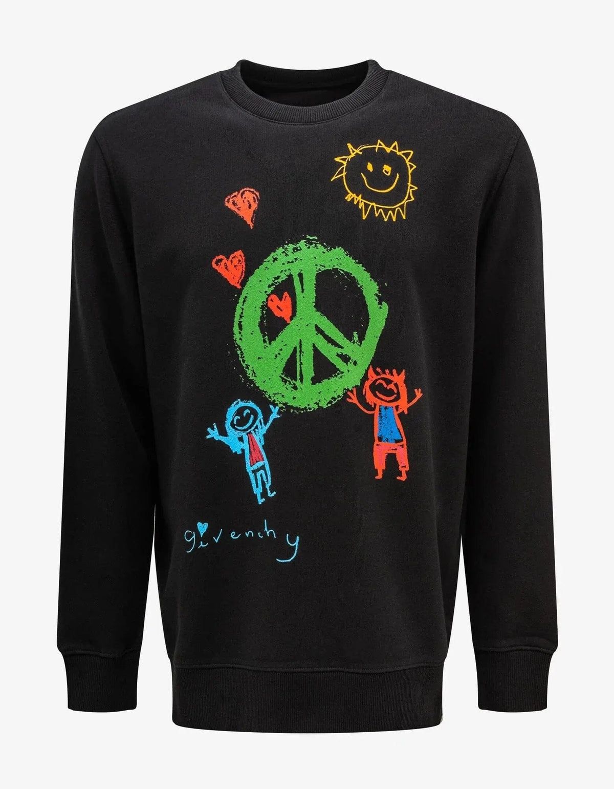 Givenchy Black Peace Graphic Print Sweatshirt