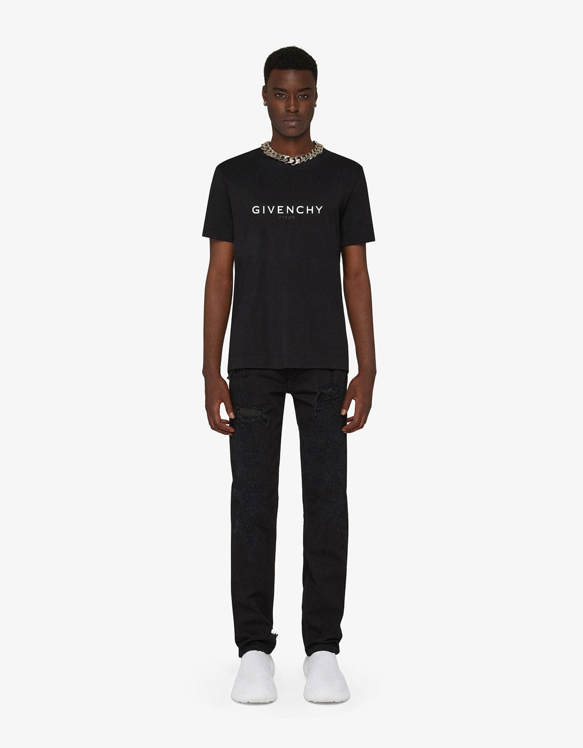 Givenchy Black Reverse Logo Slim T-Shirt