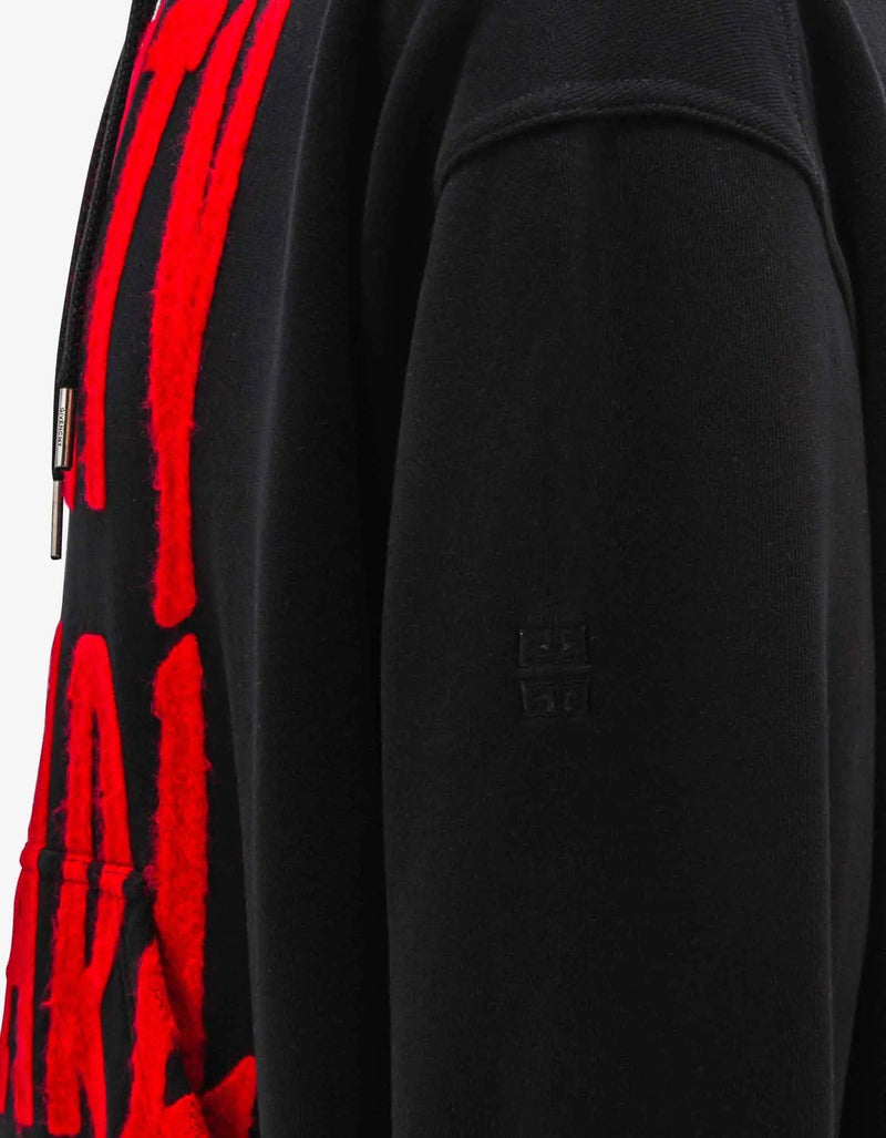 Givenchy Black Slogan Oversized Hoodie