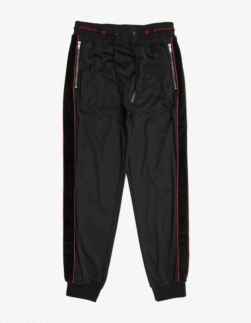 Givenchy Black Velvet Band Sweat Pants