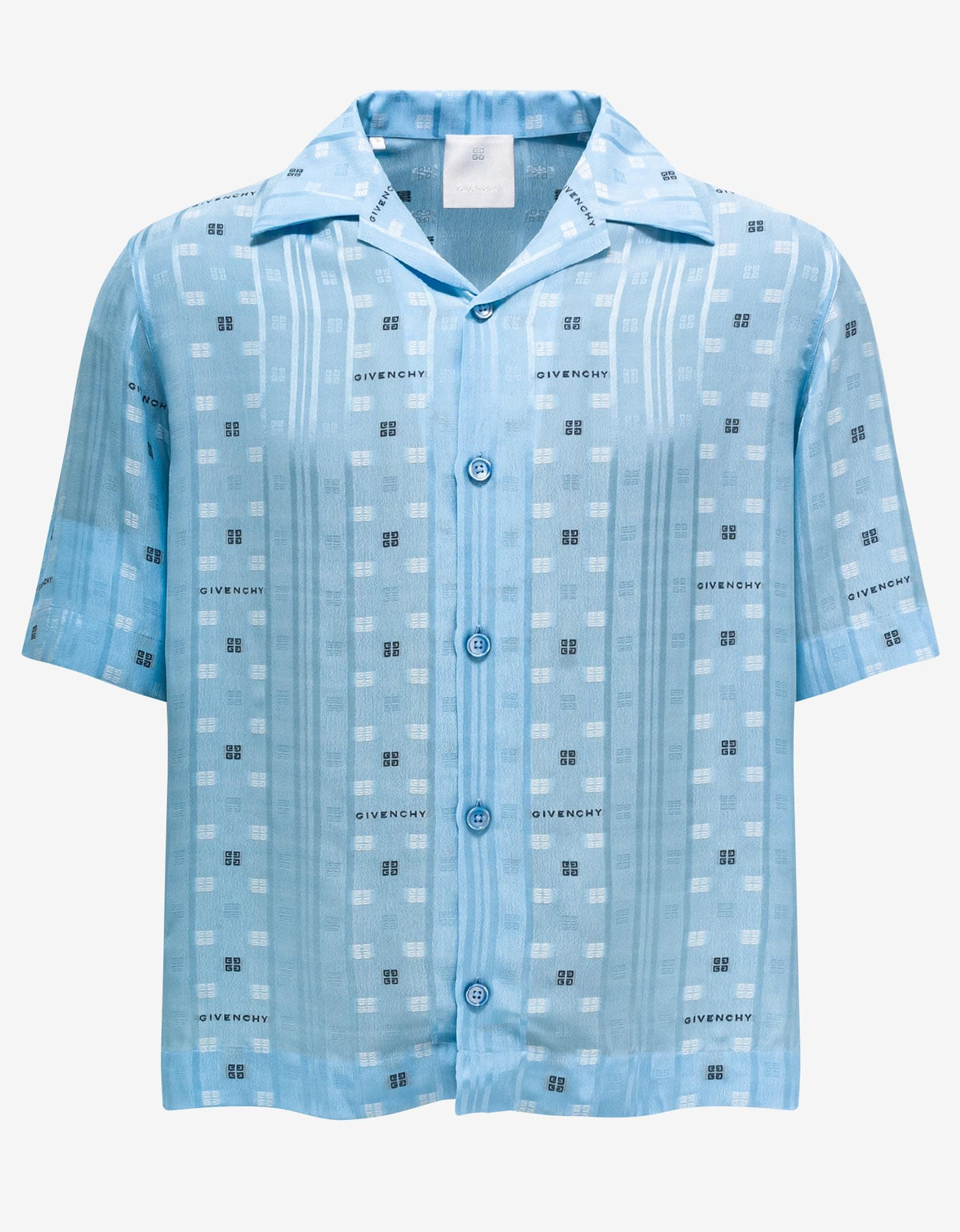 Givenchy Blue 4G Jacquard Hawaiian Shirt