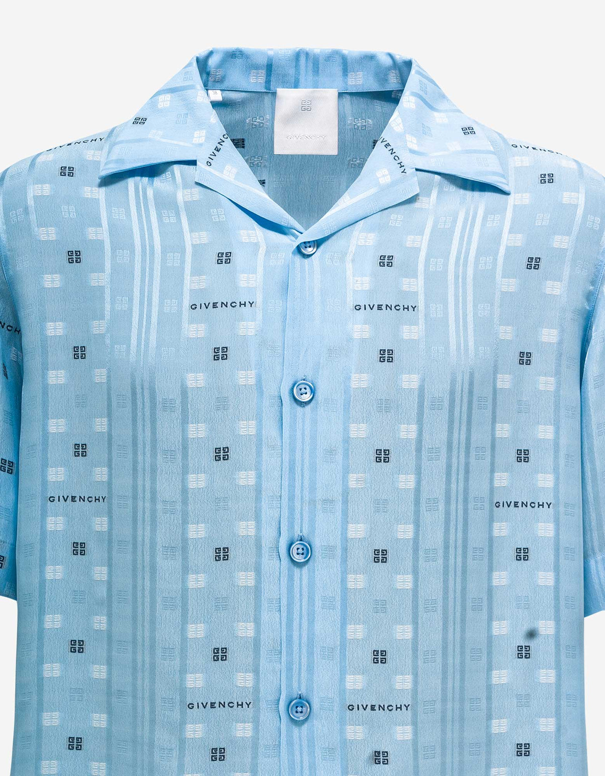 Givenchy Blue 4G Jacquard Hawaiian Shirt