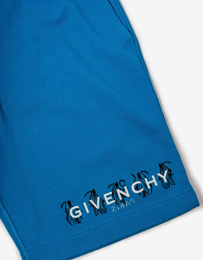 Givenchy Blue Josh Smith 4G Reaper Reverse Logo Bermuda Shorts