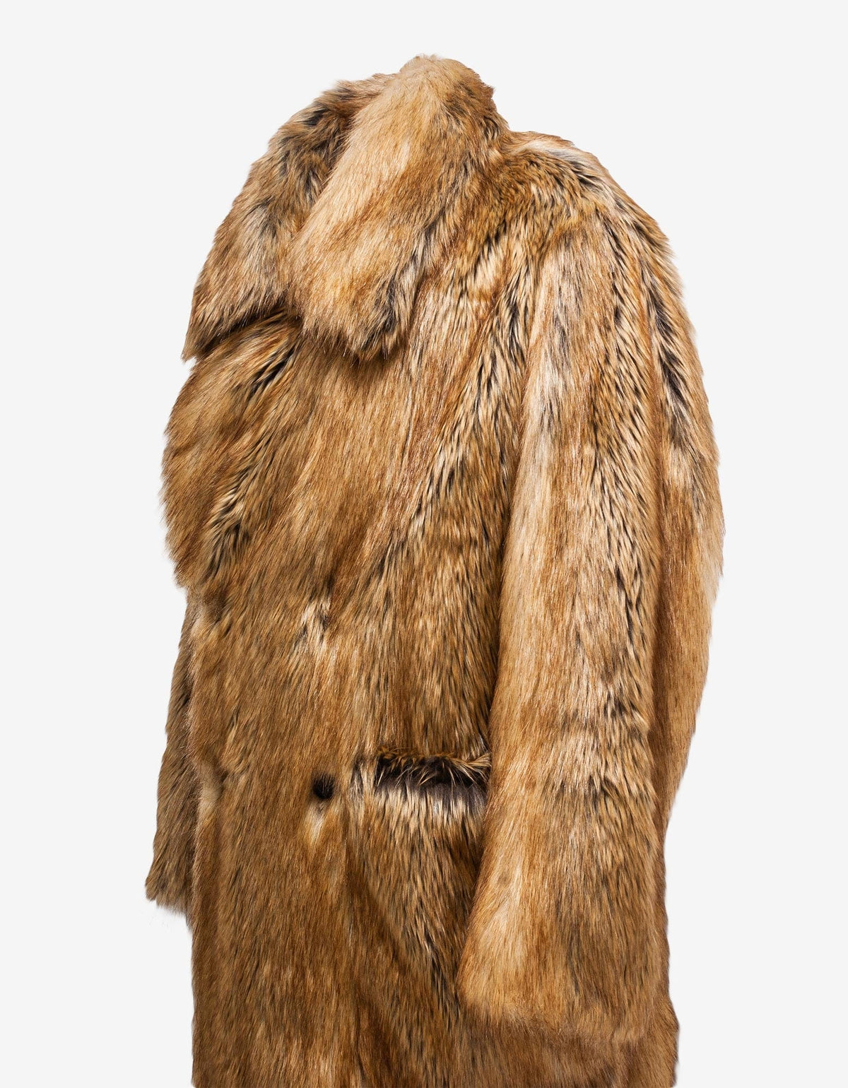 Givenchy Brown Faux Fur Long Coat