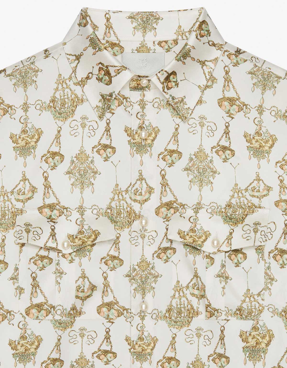 Givenchy Cream Printed Chandelier Silk Shirt