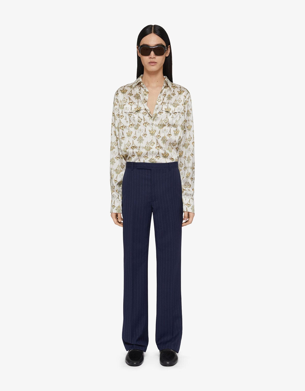 Givenchy Cream Printed Chandelier Silk Shirt