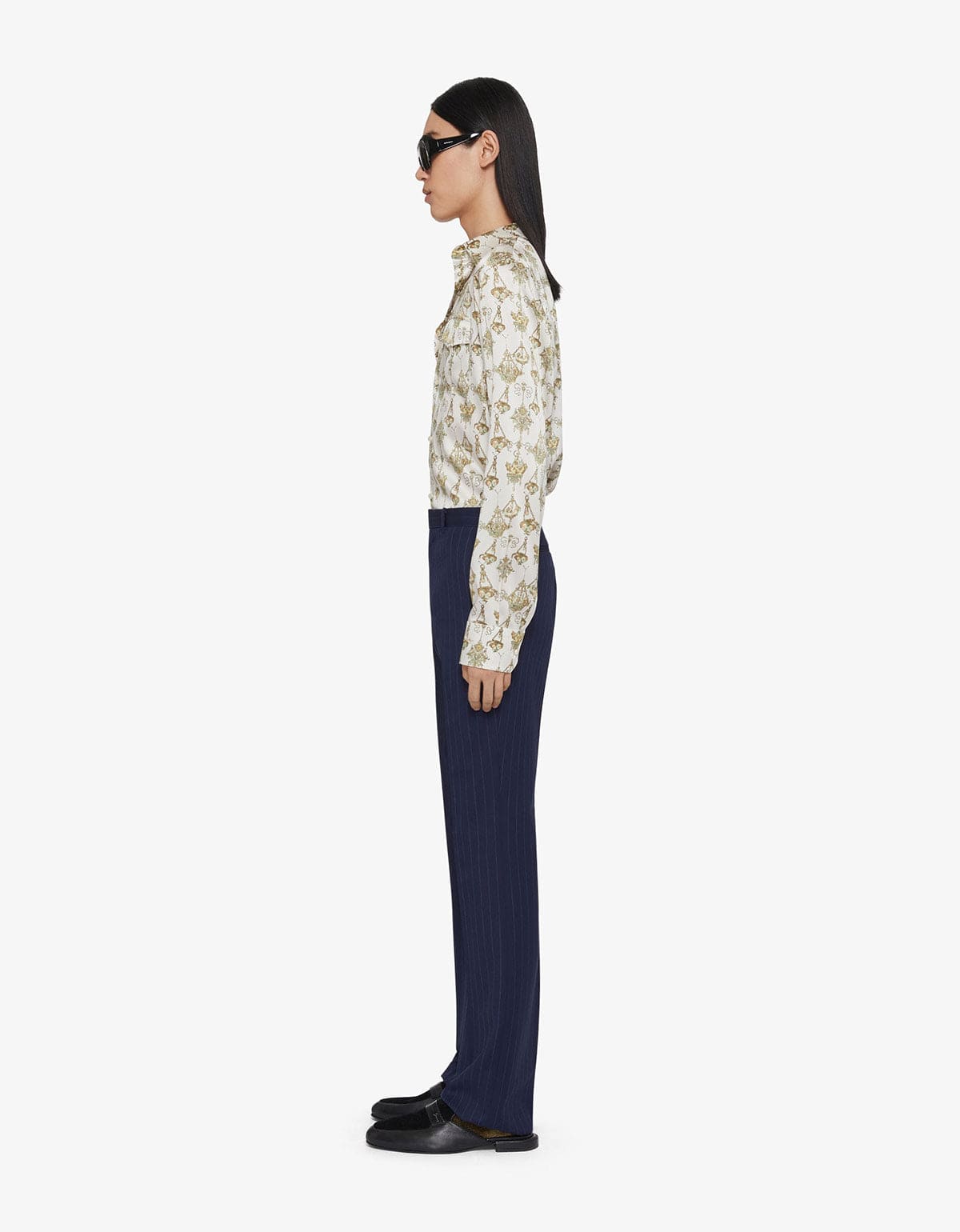 Givenchy Cream Printed Chandelier Silk Shirt