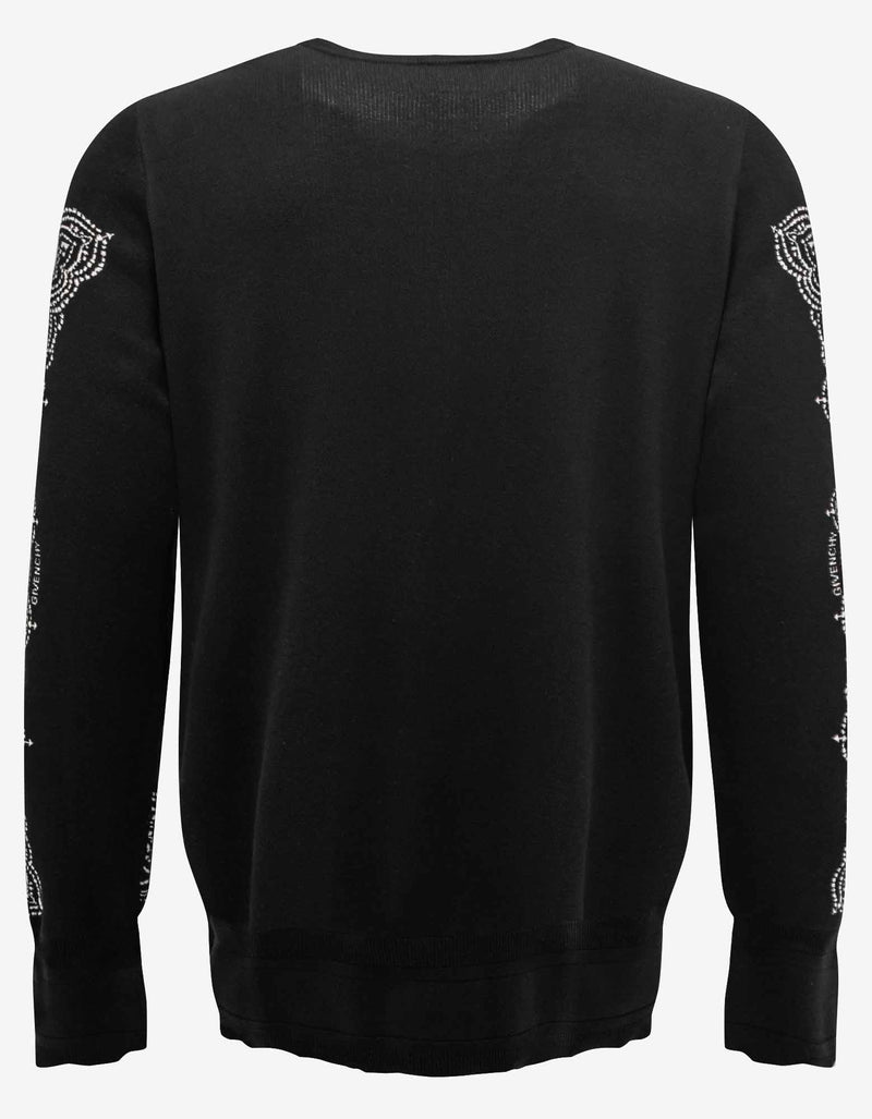 Givenchy Givenchy Black Bandana Jacquard Silk Sweater